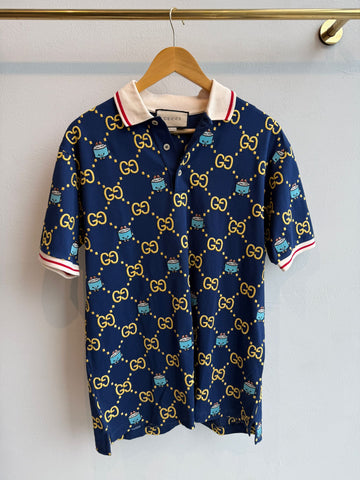 Gucci Embroidery GG x Pikarar Cotton Piquet Polo Shirt