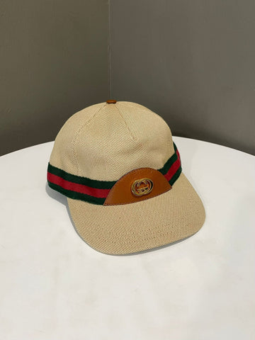 Gucci GG Baseball Cap Beige / Green Red Stripe