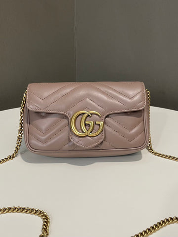 Gucci GG Marmont Super Mini Blush Nude Calfskin