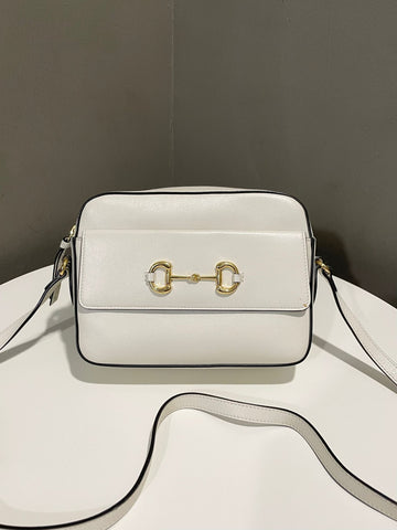 Gucci Horsebit 1955 shoulder Bag Ivory Calfskin