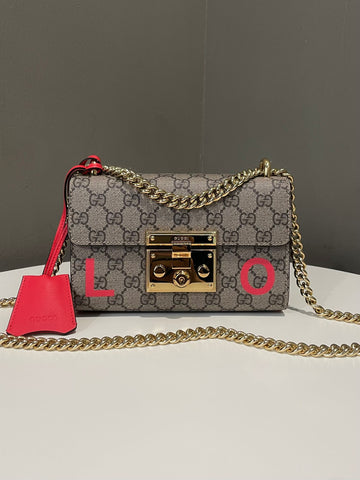 Gucci Padlock GG Supreme Shoulder Bag Coral / GG supreme