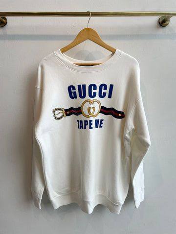 Gucci Tape Me Sequin Sweatshirt Ivory / Blue / Gold / Multicolor
