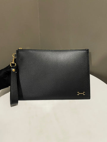 Gucci VIP Horsebit 1955 Zip Clutch Black Calfskin