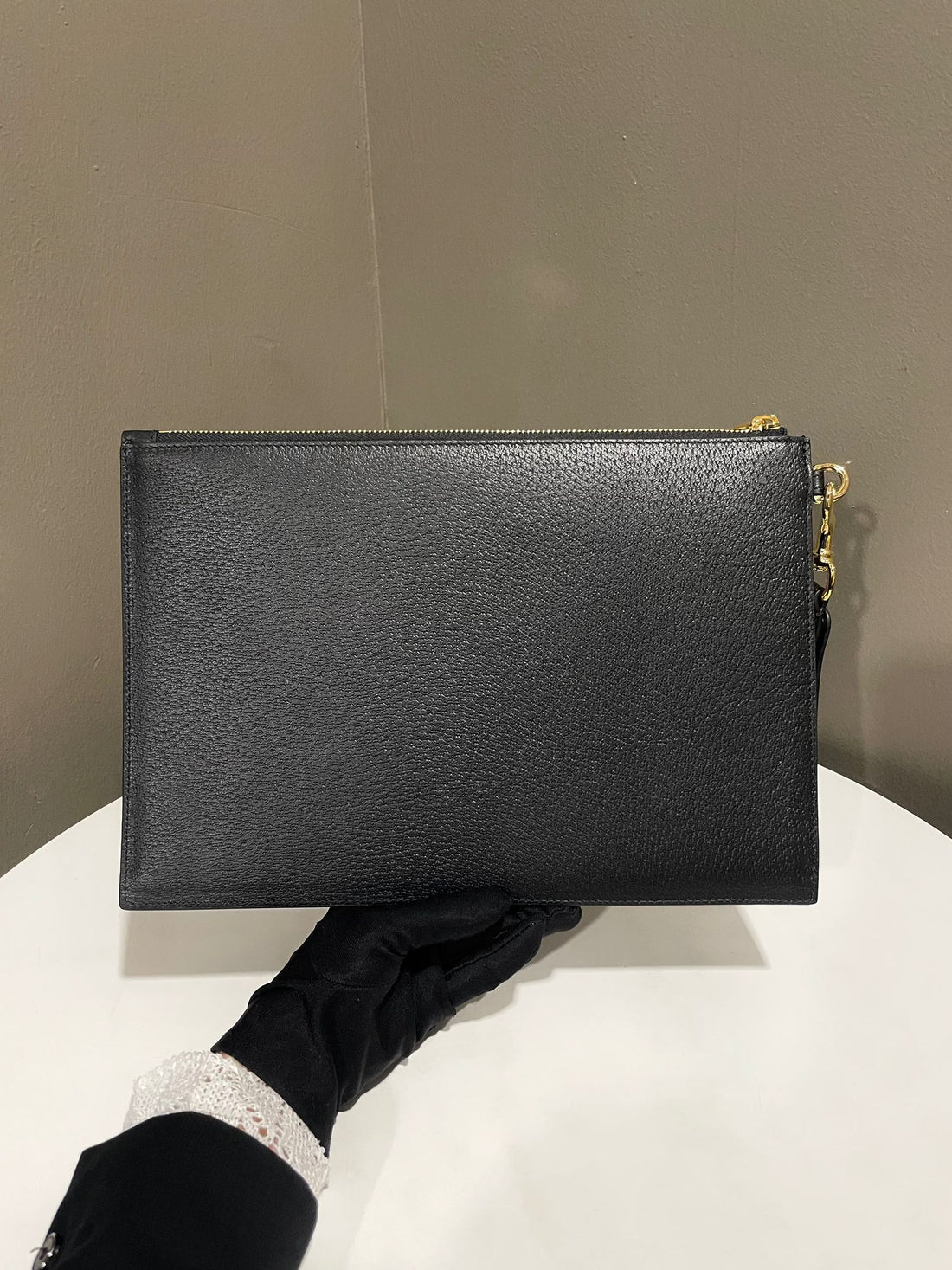 Gucci VIP Horsebit 1955 Zip Clutch Black Calfskin