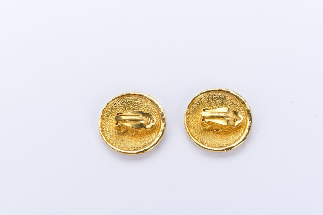 Chanel   Rue Cambon Gold Plated Large Earrings, no Dust Cover & Box