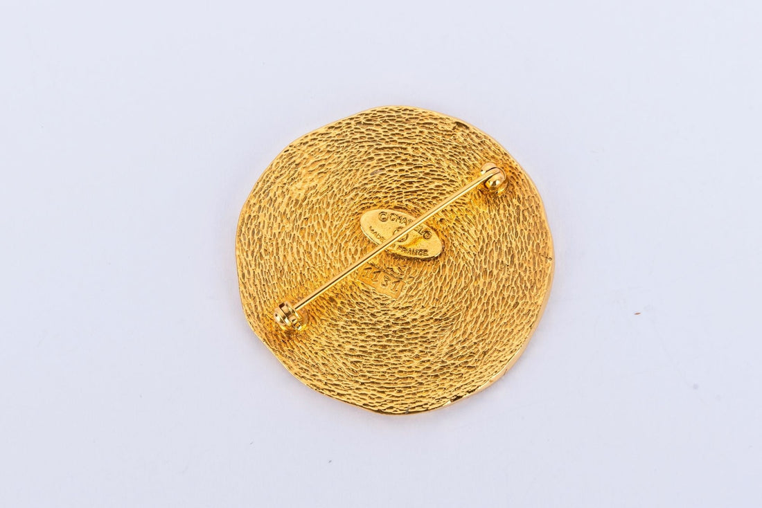 Chanel   31 Rue Cambon Gold Medallion Brooch, no Dust Cover & Box