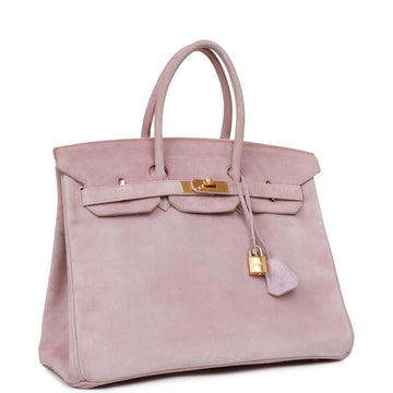 Top Quality   Hermes Birkin 35 Lilac Doblis Gold Hardware