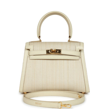 New Hermes Kelly Sellier 20 Parchemin Crinoline and Box Gold Hardware