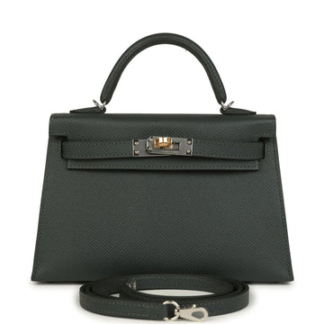 Hermes Kelly Sellier 20 Vert Mangrove Epsom Electrum Hardware