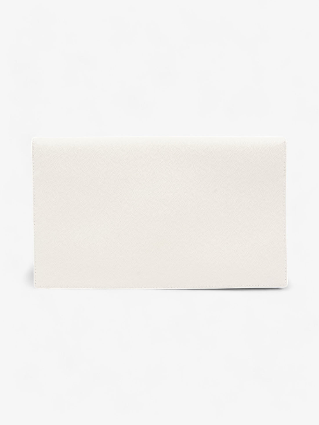 Saint Laurent Uptown Clutch White Grained Leather Medium