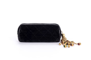 Chanel   Black Suede Pouch with