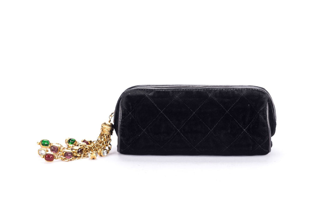 Chanel   Black Suede Pouch with