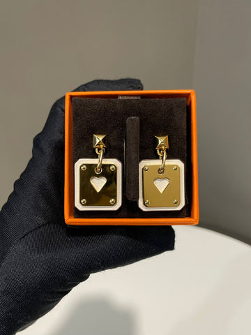 Hermes As de Coeur Earrings Heart-shaped motif