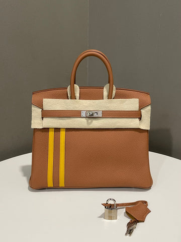 Hermes Birkin 25 Officier  Gold/ Amber  Togo/ Swift