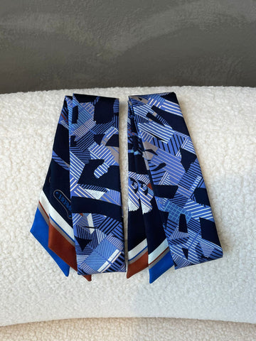 Hermes Cavalcadour Morning Twilly Marine Blue, Tabac