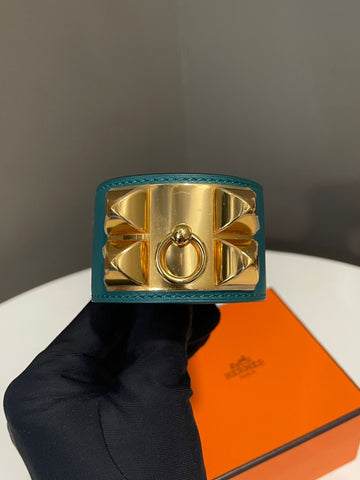Hermes Collier De Chien CDC Bracelet Green