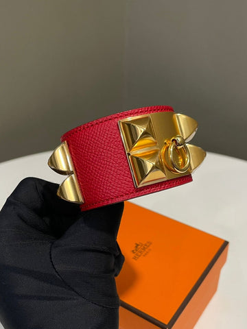 Hermes Collier De Chien CDC Bracelet Rouge Epsom