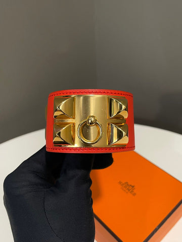 Hermes Collier De Chien CDC Bracelet Orange Feu