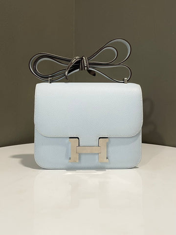 Hermes Constance 18 Bleu Pale Epsom