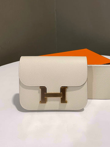 Hermes Constance Slim Compact  Craie Epsom