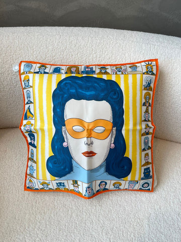 Hermes Dress Code Scarf 45 Orange /Jaune/Bleu