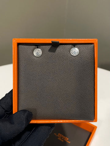 Hermes Ex-Libris Earring 925 Sterling Silver