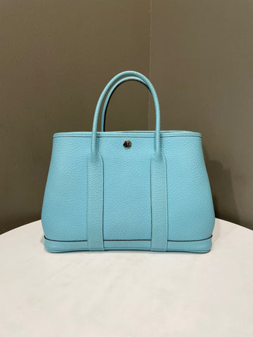 Hermes Garden Party 30 Bleu Atoll Vache Country