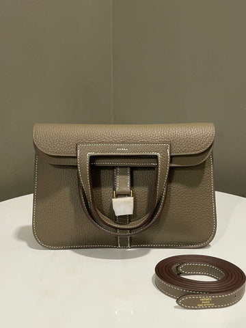 Hermes Halzan 25 Etoupe Clemence
