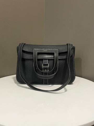 Hermes Halzan 31 Black Noir Clemence