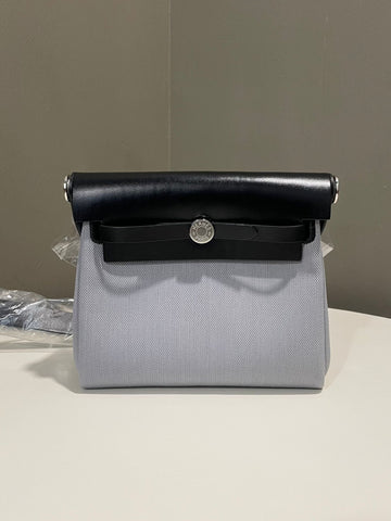 Hermes Herbag Zip Mini 20 Black Noir / Gris Pantin
