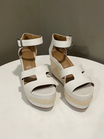 Hermes Ilana Espadrilles Wedge Ivory White Size 39