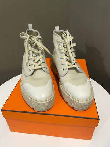 Hermes Itinéraire Ankle Boots Beige Size 42.5