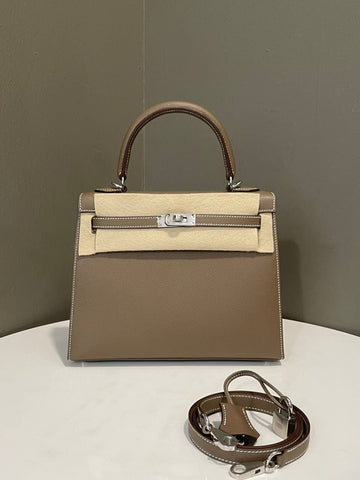 Hermes Kelly 25 Sellier Etoupe Epsom