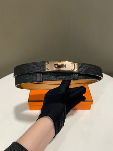 Hermes Kelly Belt Black Epsom