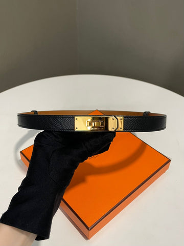 Hermes Kelly Belt Black Epsom
