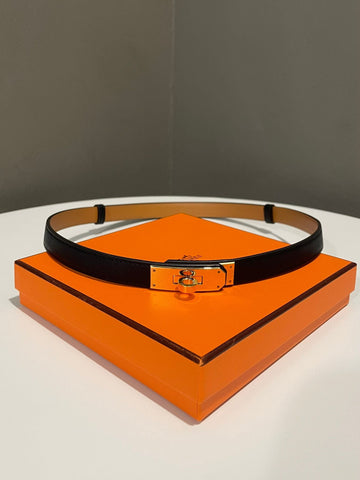 Hermes Kelly Belt  Black Epsom