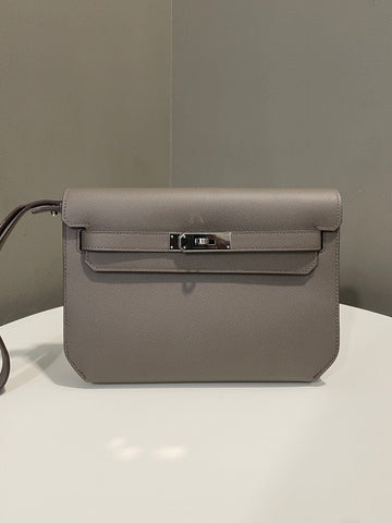 Hermes Kelly Depeches 25 Etain Epsom