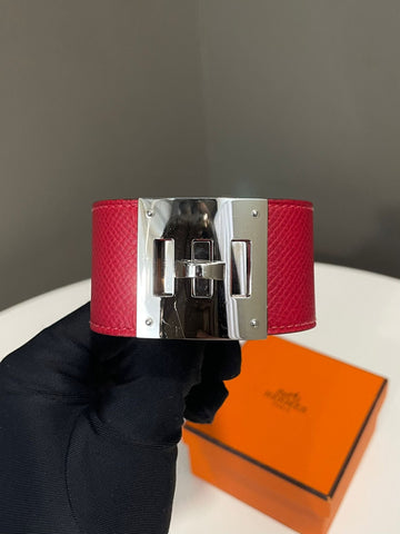Hermes Kelly Dog Bracelet Rouge Epsom