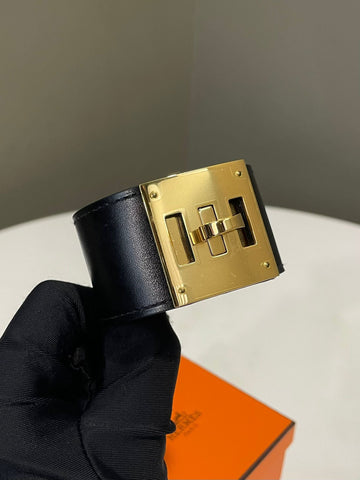 Hermes Kelly Dog Cuff bracelet Black