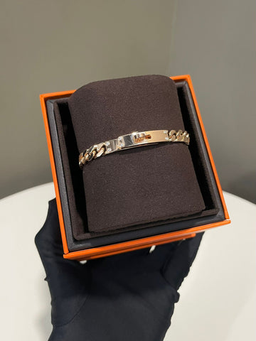 Hermes Kelly Gourmette Bracelet 18K Rose Gold