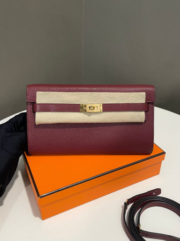 Hermes Kelly To Go Rouge H Chevre