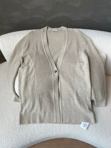 Hermes Mid-Length Cardigan Beige Cashmere