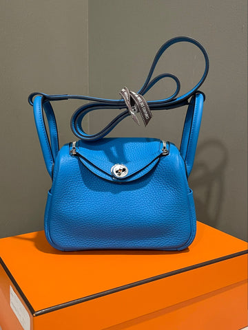 Hermes Mini Lindy Bleu Frida Clemence