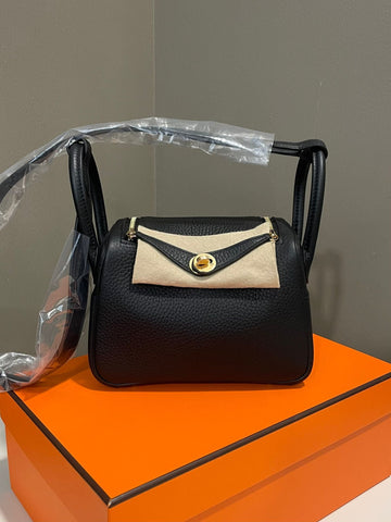 Hermes Mini Lindy II  Black Noir Clemence