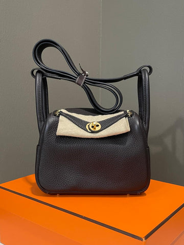 Hermes Mini Lindy Macassar Clemence