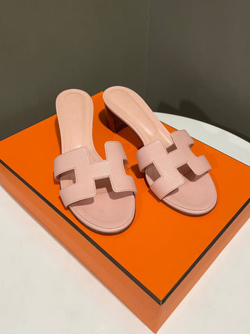 Hermes Oasis Sandals Rose Pale Epsom Size 39.5