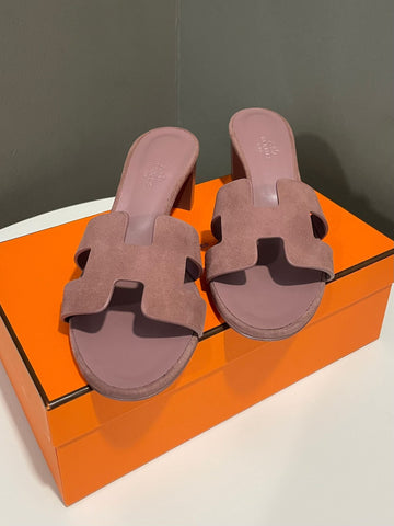 Hermes Oasis Sandals Rose Antique Size 39