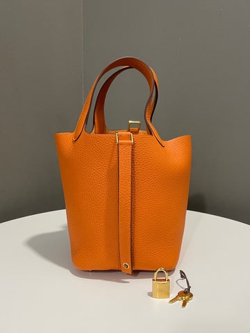Hermes Picotin 18 Orange Clemence