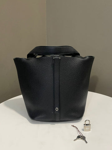 Hermes Picotin Lock 22 Black Clemence