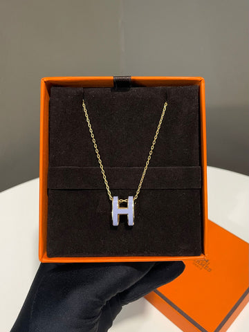 Hermes Pop H Necklace  Periwinkle